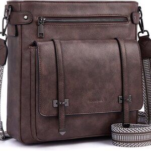 Crossbody Bags for Women,Multi Pocket Crossbody Purses Vegan Leather Shoulder Ha